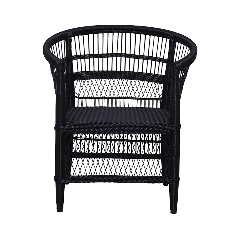 Malawi Chair Black Synthethic With Transparent Background