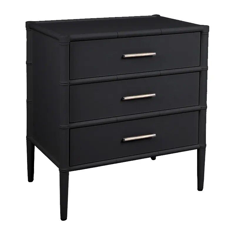 St Lucia Black Bedside Table Angle