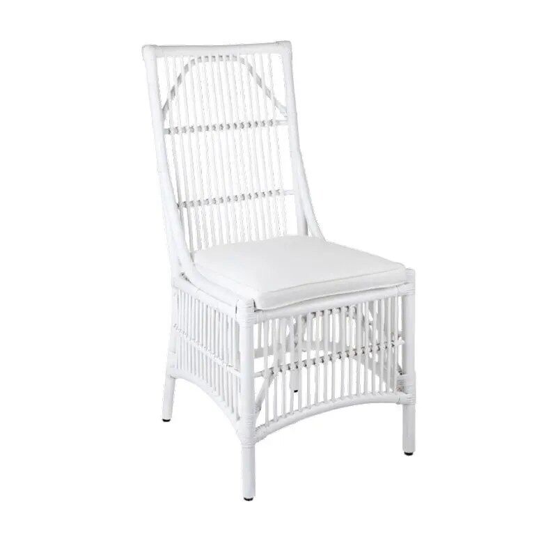 Orient Bay White Cane Dining Chair Angle