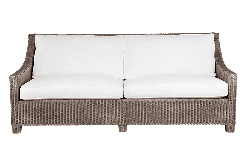 Hampton 2 Seater Sofa Natural With Natural Cushion Front With Transparent Background