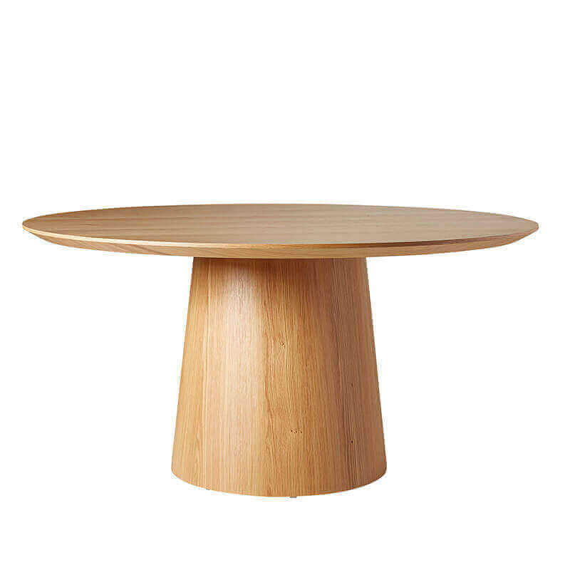 Perla Round Dining Table Natural Large And Small Size Front
